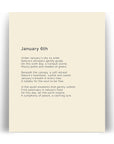 366 Daily Nature Poem Minimalist Print - January 6th