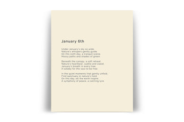 366 Daily Mindfulness Nature Poem Minimalist Print - January 6th