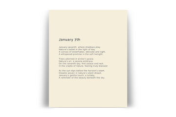 366 Daily Mindfulness Nature Poem Minimalist Print - January 7th