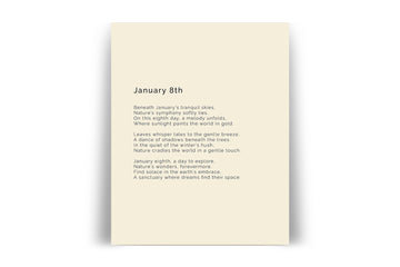 366 Daily Mindfulness Nature Poem Minimalist Print - January 8th