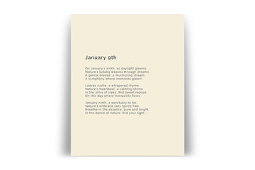 366 Daily Mindfulness Nature Poem Minimalist Print - January 9th