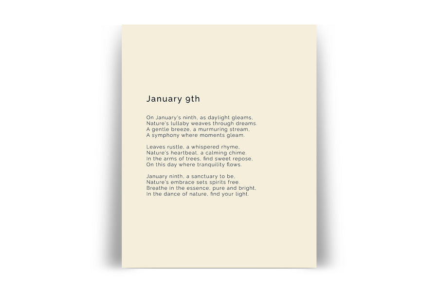 366 Daily Nature Poem Minimalist Print - January 9th