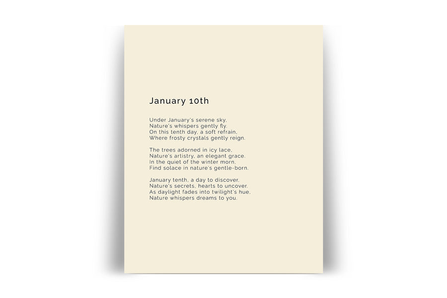 366 Daily Nature Poem Minimalist Print - January 10th