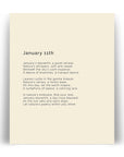 366 Daily Nature Poem Minimalist Print - January 11th