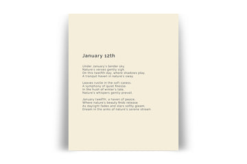 366 Daily Mindfulness Nature Poem Minimalist Print - January 12th