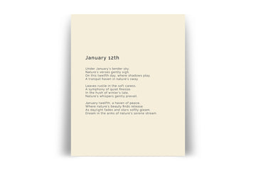 366 Daily Nature Poem Minimalist Print - January 12th