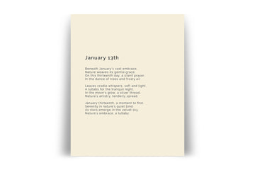 366 Daily Mindfulness Nature Poem Minimalist Print - January 13th