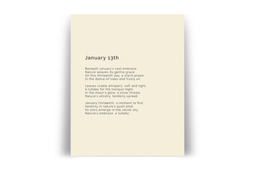 366 Daily Nature Poem Minimalist Print - January 13th