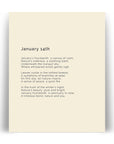 366 Daily Nature Poem Minimalist Print - January 14th