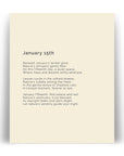 366 Daily Nature Poem Minimalist Print - January 15th