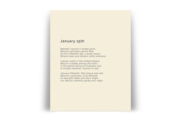 366 Daily Mindfulness Nature Poem Minimalist Print - January 15th