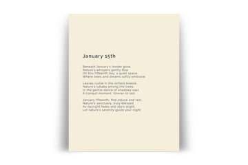 366 Daily Nature Poem Minimalist Print - January 15th