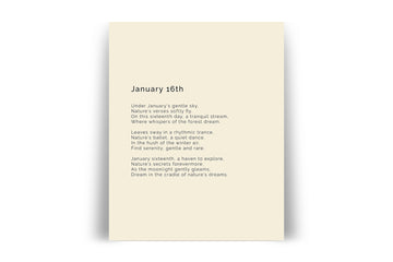 366 Daily Mindfulness Nature Poem Minimalist Print - January 16th