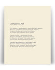 366 Daily Nature Poem Minimalist Print - January 17th