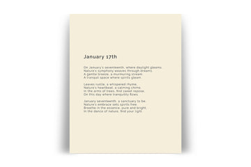 366 Daily Mindfulness Nature Poem Minimalist Print - January 17th