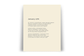 366 Daily Nature Poem Minimalist Print - January 17th