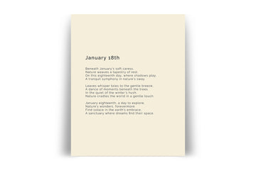 366 Daily Mindfulness Nature Poem Minimalist Print - January 18th