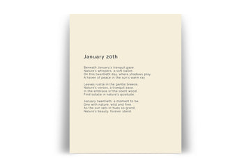 366 Daily Mindfulness Nature Poem Minimalist Print - January 20th