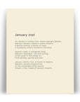 366 Daily Mindfulness Nature Poem Minimalist Print - January 21st