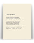 366 Daily Mindfulness Nature Poem Minimalist Print - January 22nd
