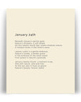 366 Daily Mindfulness Nature Poem Minimalist Print - January 24th