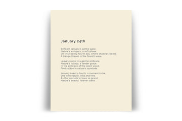 366 Daily Mindfulness Nature Poem Minimalist Print - January 24th