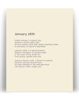 366 Daily Mindfulness Nature Poem Minimalist Print - January 26th
