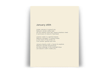 366 Daily Mindfulness Nature Poem Minimalist Print - January 26th
