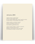 366 Daily Mindfulness Nature Poem Minimalist Print - January 28th