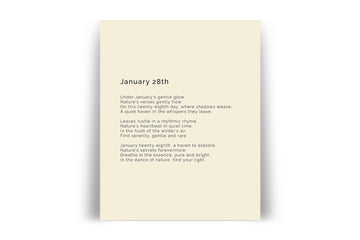 366 Daily Mindfulness Nature Poem Minimalist Print - January 28th