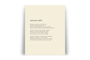 366 Daily Mindfulness Nature Poem Minimalist Print - January 30th