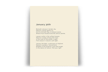 366 Daily Nature Poem Minimalist Print - January 30th