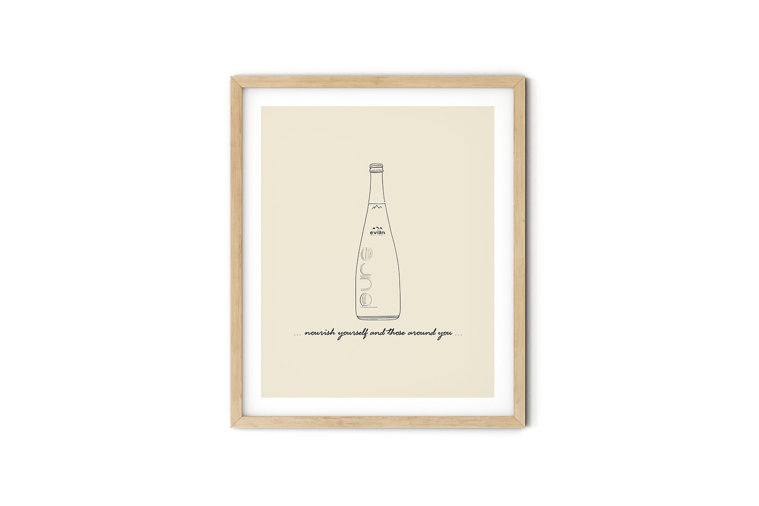 'Nourish Yourself and Those Around You' MINERAL WATER Positive Affirmation Art Print - Short Affirmation