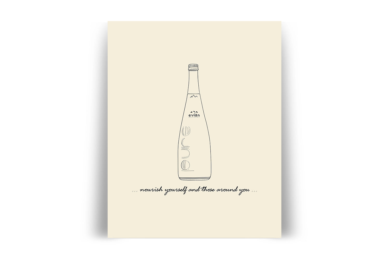 'Nourish Yourself and Those Around You' MINERAL WATER Positive Affirmation Art Print - Short Affirmation