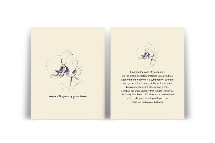 'Embrace The Pace of Your Bloom' ORCHID Positive Affirmation Art Print - Set of 2 Prints