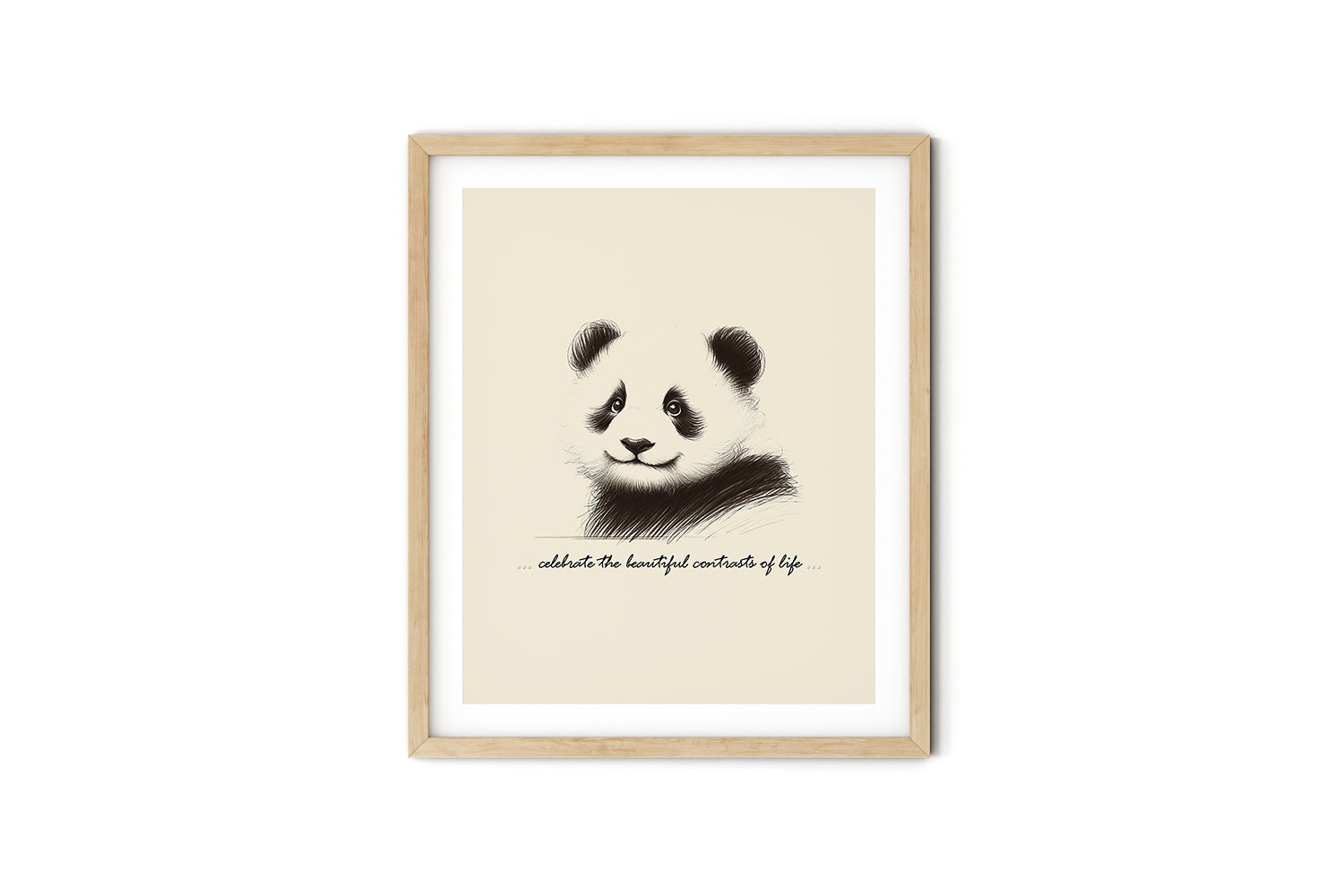 'Celebrate The Beautiful Contrasts of Life' PANDA Positive Affirmation Art Print - Short Affirmation