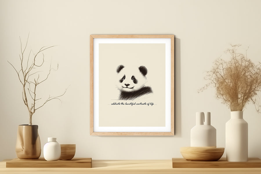 'Celebrate The Beautiful Contrasts of Life' PANDA Positive Affirmation Art Print - Short Affirmation