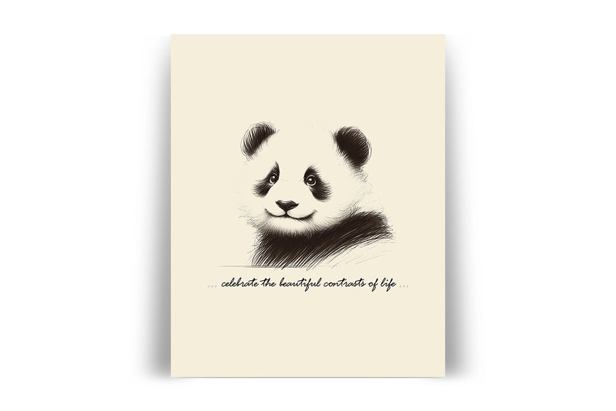 'Celebrate The Beautiful Contrasts of Life' PANDA Positive Affirmation Art Print - Short Affirmation