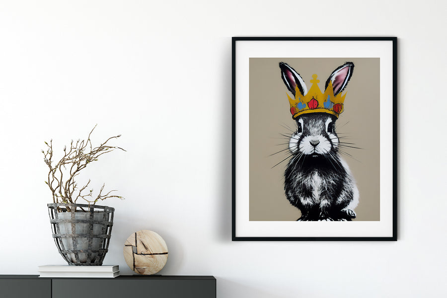 CROWN RABBIT BUNNY POSTER