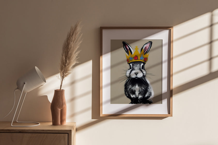 CROWN RABBIT BUNNY POSTER