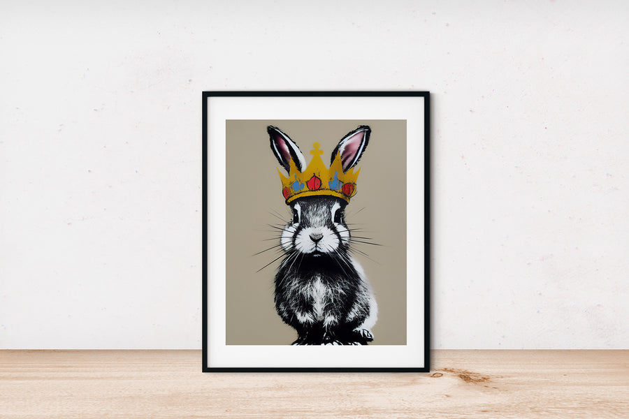 CROWN RABBIT BUNNY POSTER