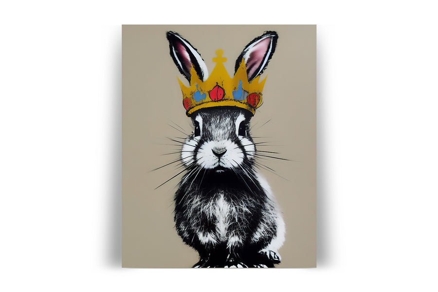 CROWN RABBIT BUNNY POSTER