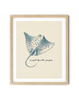 'Navigate Life With A Purpose' BLUESPOTTED RIBBONTAIL RAY Positive Affirmation Art Print - Short Affirmation