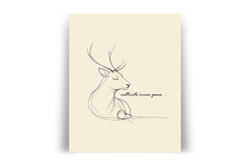 'Cultivate Inner Peace' REINDEER Positive Affirmation Art Print - Short Affirmation