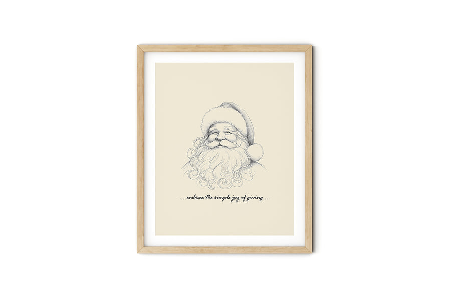 'Embrace The Simple Joy of Giving' SANTA CLAUSE Positive Affirmation Art Print - Short Affirmation