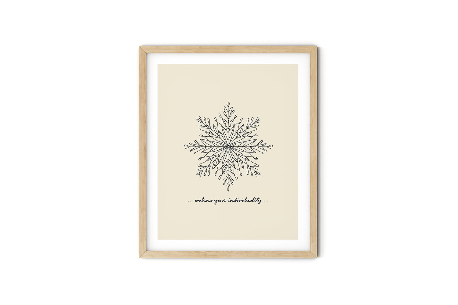 'Embrace Your Individuality' SNOWFLAKE Positive Affirmation Art Print - Short Affirmation