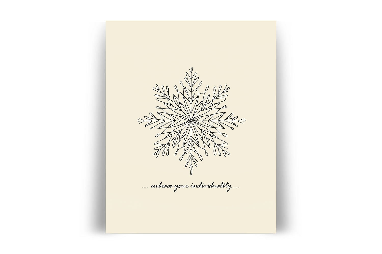 'Embrace Your Individuality' SNOWFLAKE Positive Affirmation Art Print - Short Affirmation