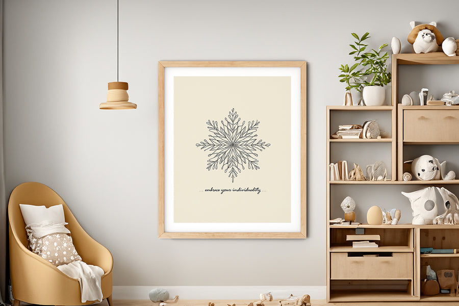 'Embrace Your Individuality' SNOWFLAKE Positive Affirmation Art Print - Short Affirmation