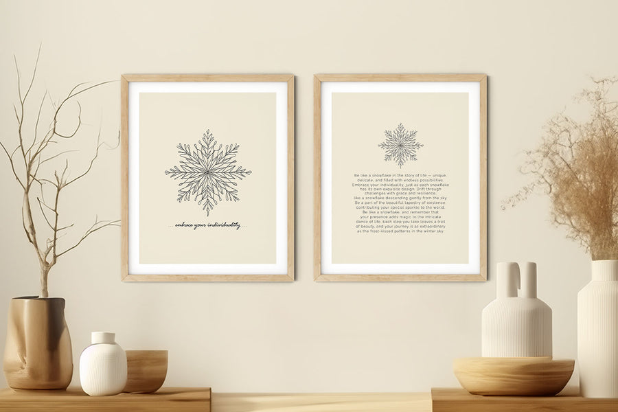 'Embrace Your Individuality' SNOWFLAKE Positive Affirmation Art Print - Set of 2 Prints