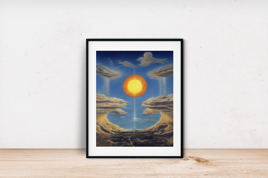 SUN HEAVEN HELL SURREALISM POSTER